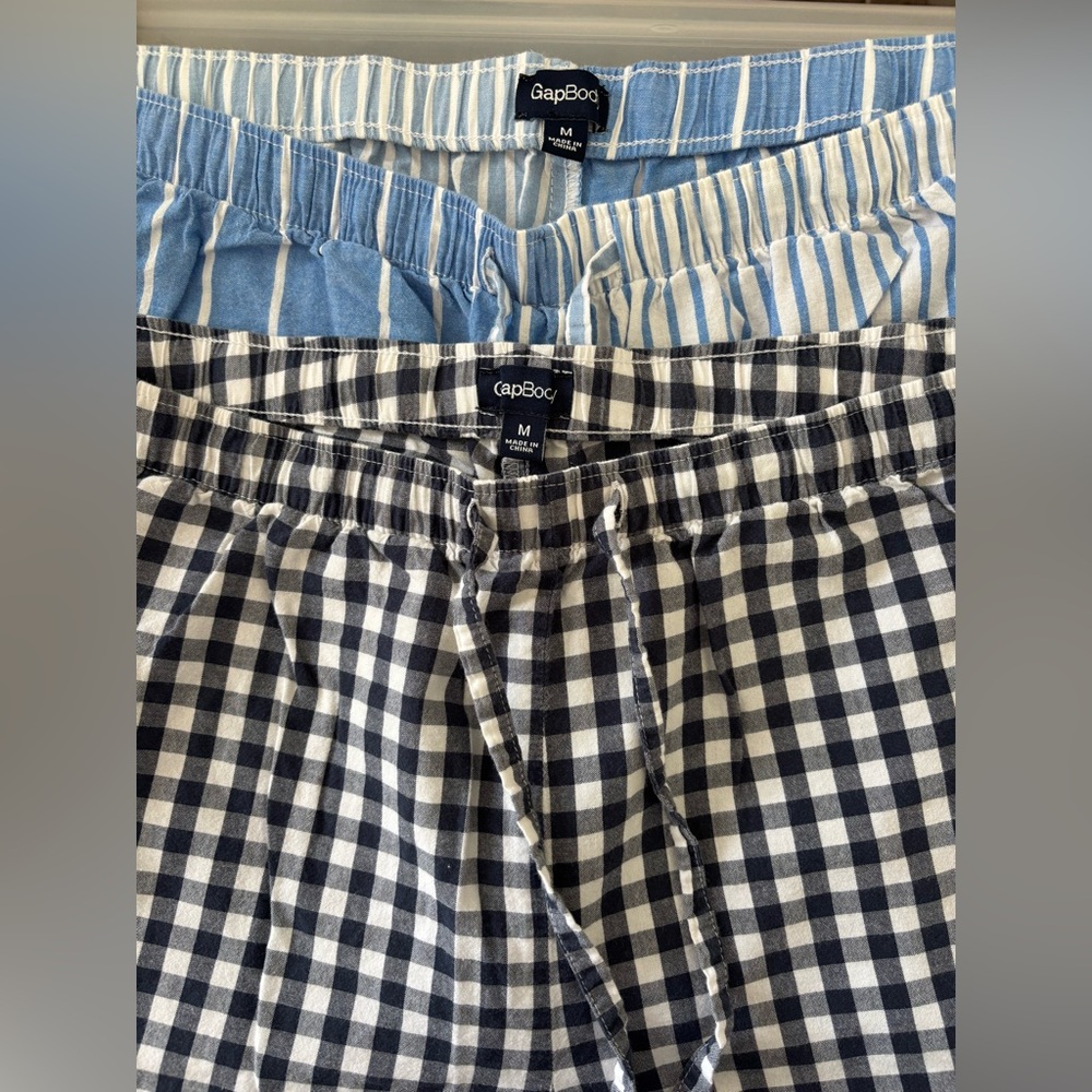 GapBody Checkered and Striped Pajama Pants Set